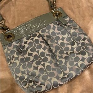 Grey Coach double handled crossbody bag